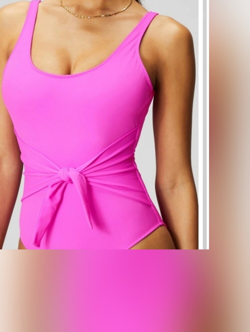 FABLETICS SCOOP TIE BACK SHAPING ONE-PIECE BATHING SUIT SWIMSUIT